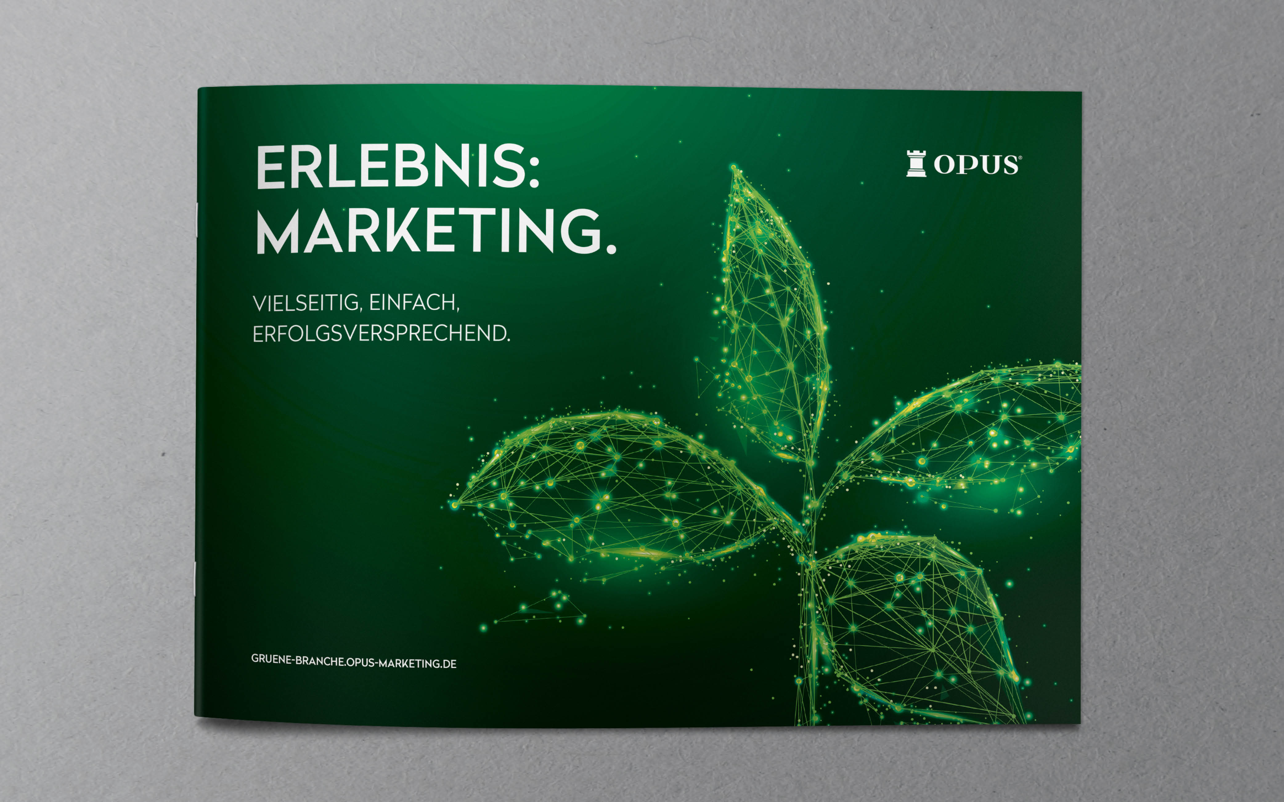 OPUS Marketing / Blog / Marketingheft / Grüne Branche / Werbeplan / Cover