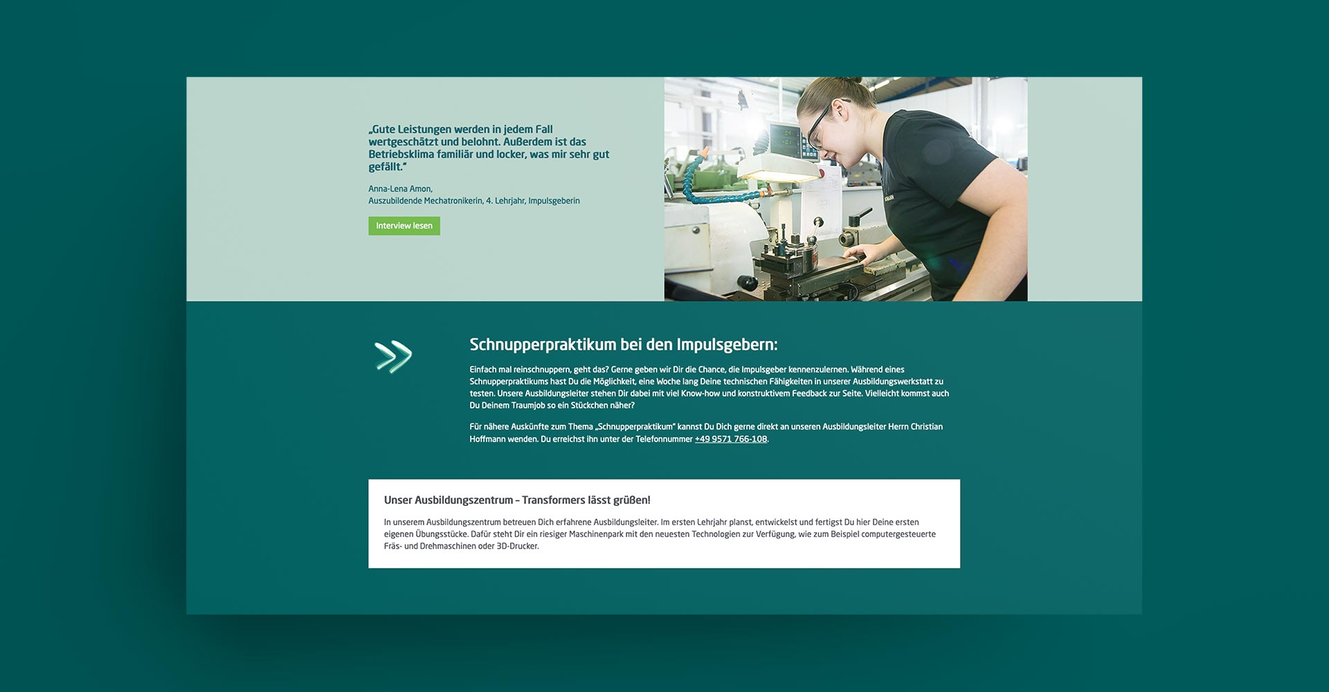 OPUS Marketing / Projekt / Hofmann Impulsgeber / Website / Übersicht / Statements